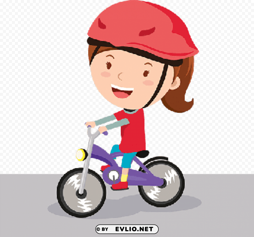 girl riding bike Transparent PNG Illustration with Isolation