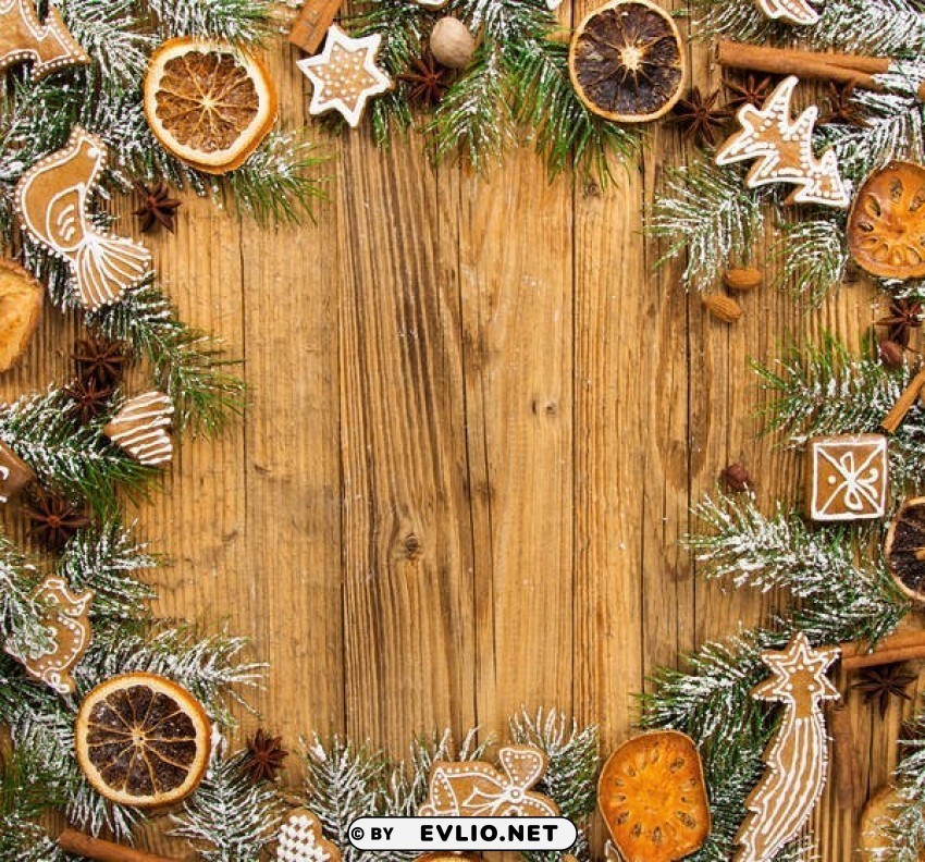 Christmas Woodenwith Christmas Cookies HighResolution PNG Isolated Artwork