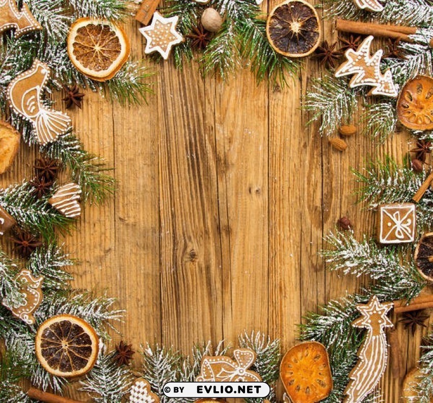 christmas woodenwith christmas cookies Isolated PNG Graphic with Transparency