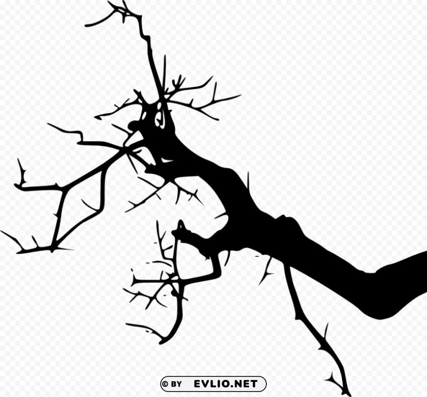 tree branches silhouette Isolated Artwork in Transparent PNG Format