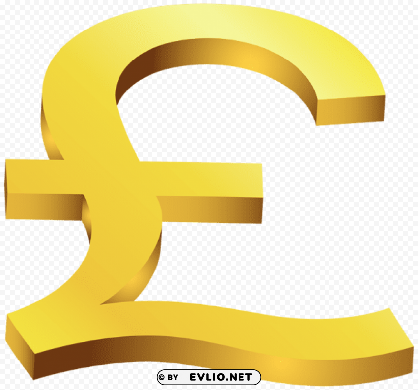 gold british pound PNG Image with Transparent Cutout
