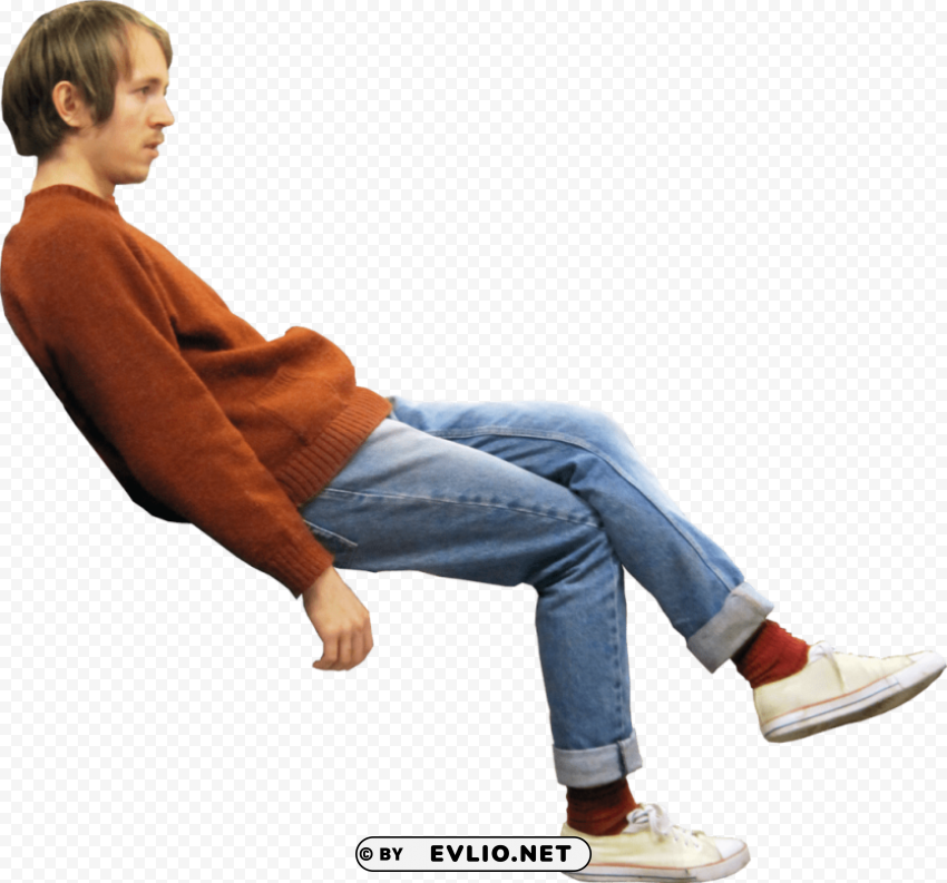 sitting Isolated Subject on Clear Background PNG