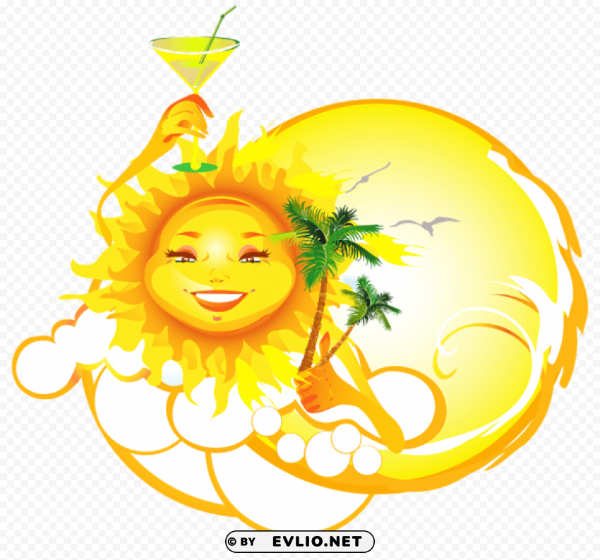 summer vacantion sun vector PNG file with no watermark