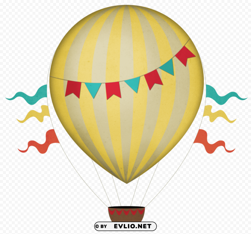 vintage hot air balloon Isolated Graphic Element in HighResolution PNG