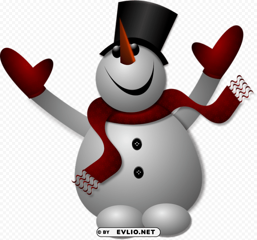 snowman noel chapeau PNG transparent images for social media