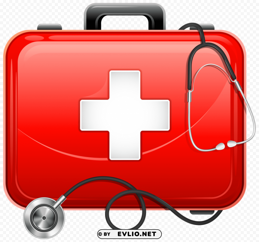 medical bag and stethoscope Transparent PNG image free