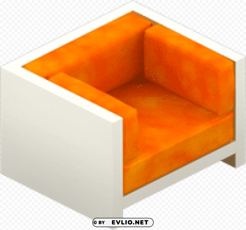 vip orange velvet chair Isolated Artwork in Transparent PNG Format