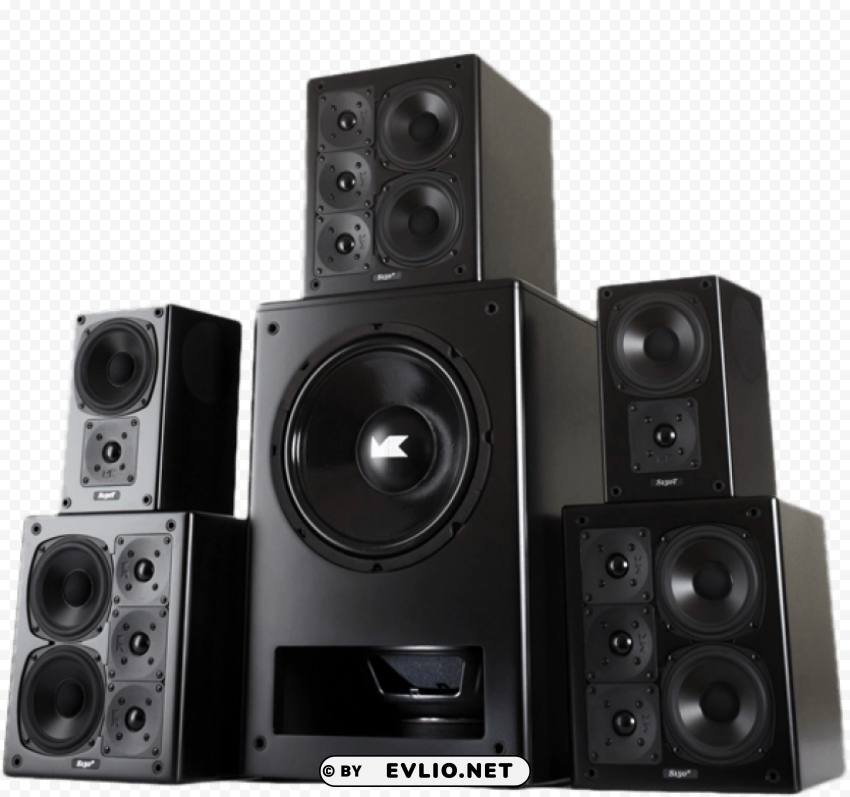 audio speaker home theater PNG transparent elements package