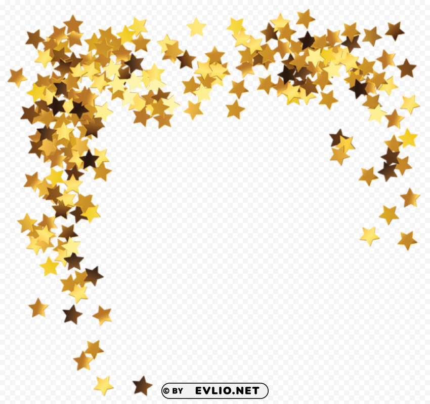gold stars decorationpicture Clear Background Isolated PNG Graphic