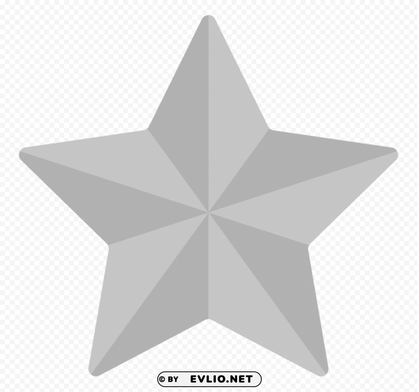 grey star Isolated Artwork on Transparent Background