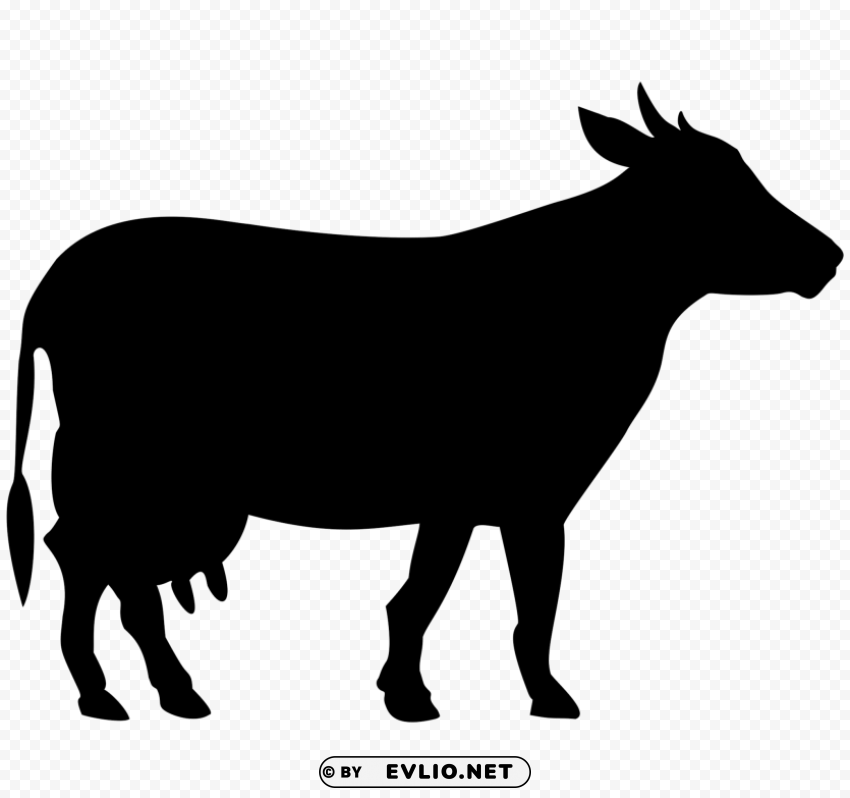 cow siluete black PNG Graphic with Isolated Design png images background - Image ID dfdde39c