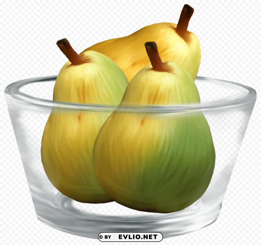 pears in a glass bowl PNG transparent designs for projects