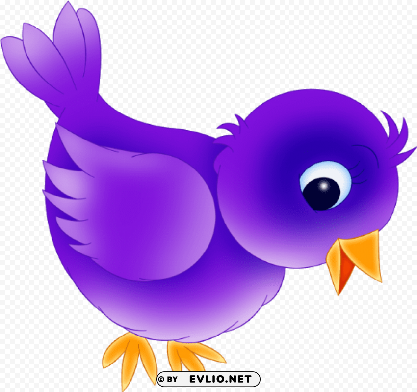 Purple Bird Cartoon PNG Photo