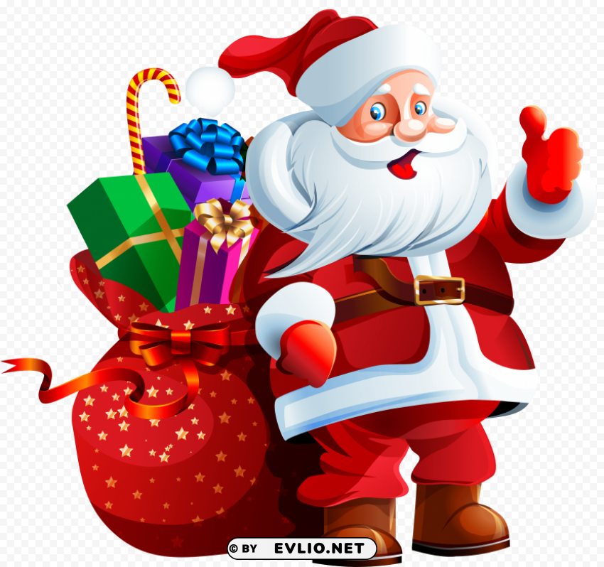 santa claus with big bag PNG files with clear backdrop assortment