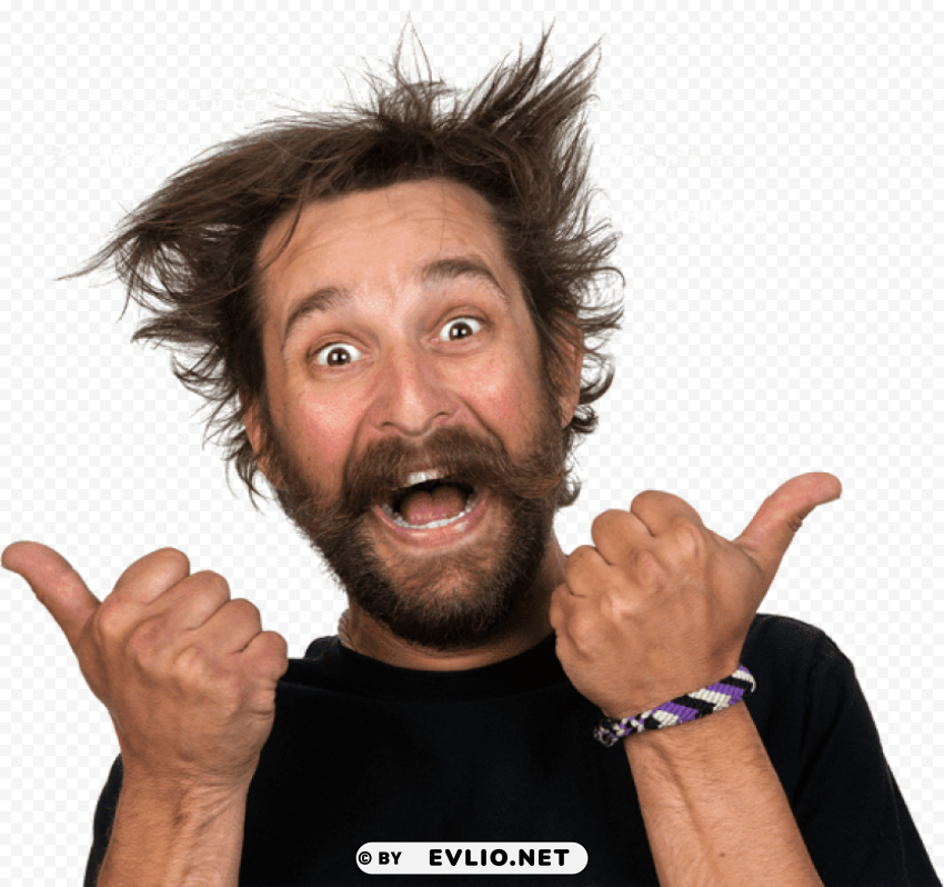 very happy bearded man PNG transparent elements compilation