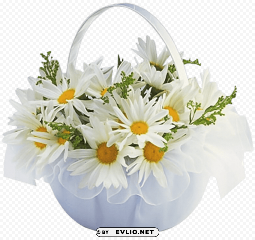 basket with daisies Transparent background PNG images selection
