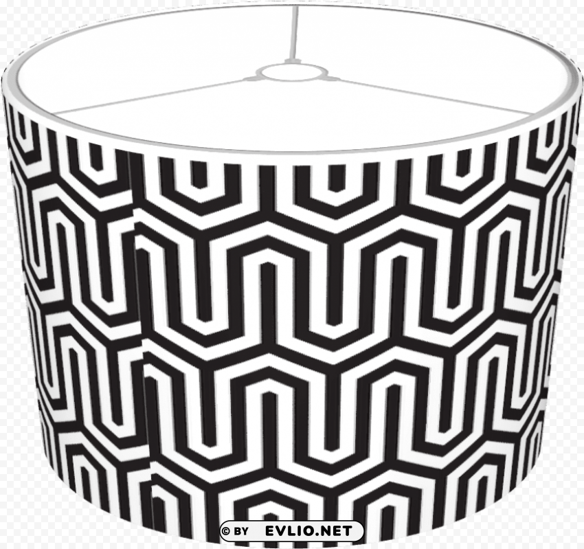 black white pattern lamp shade Transparent background PNG stock