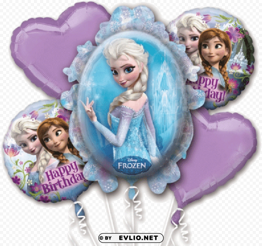 disney frozen balloon bouquet each PNG Image with Clear Isolated Object