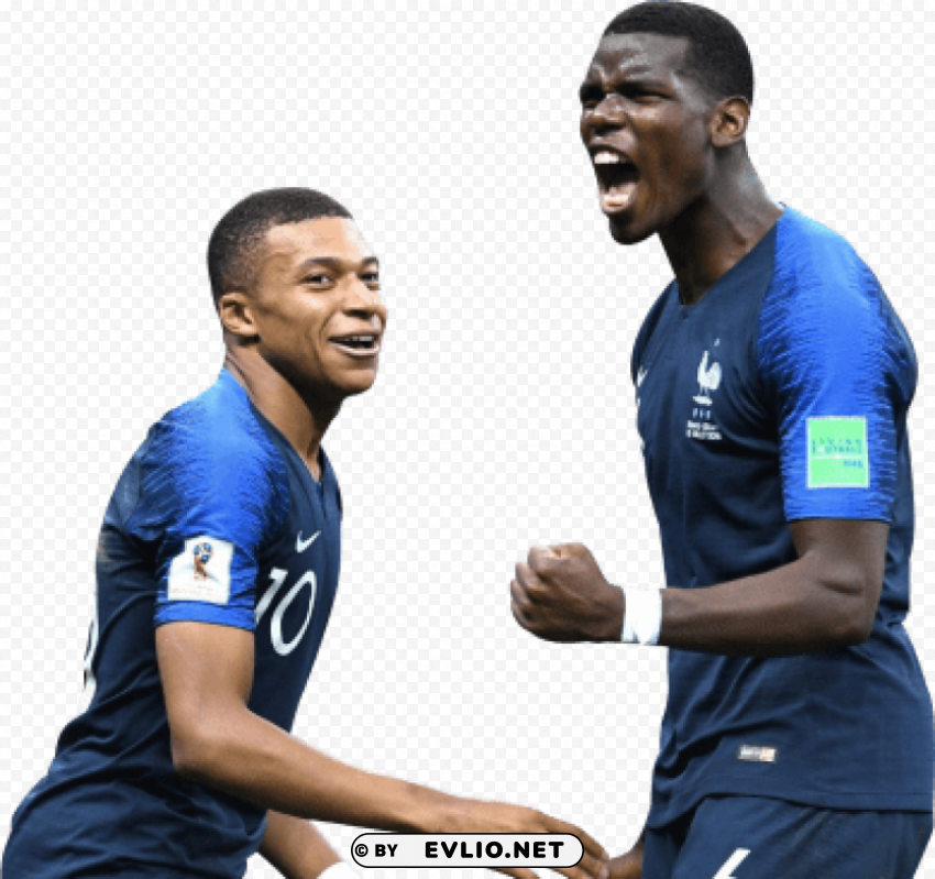 kylian mbappé & paul pogba PNG with clear background extensive compilation