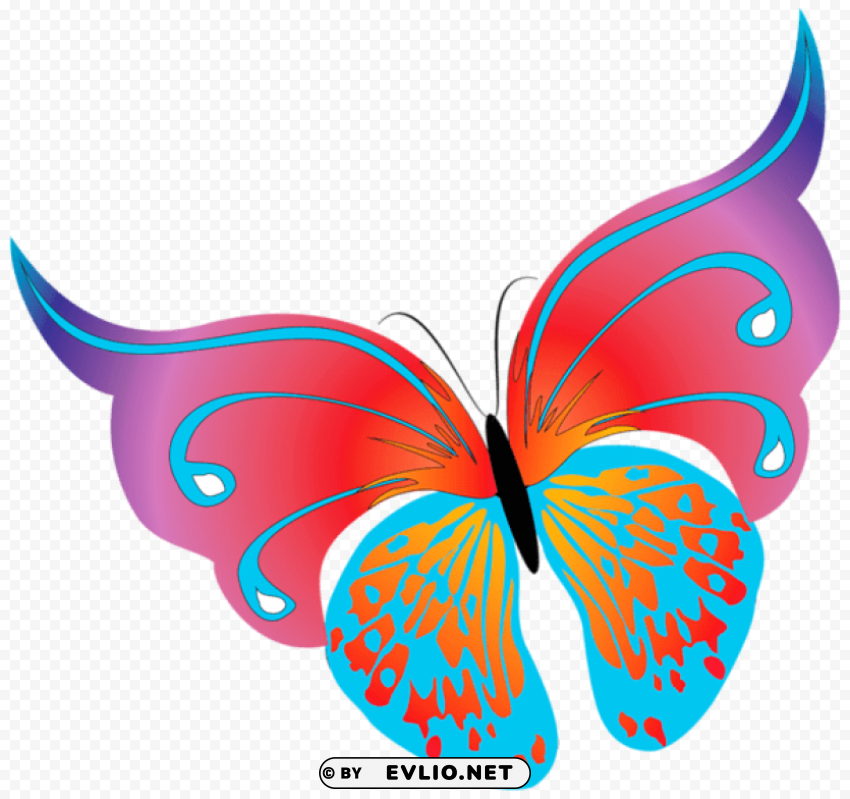 painted transparent butterfly PNG images no background