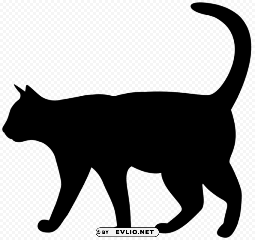 cat silhouette PNG file with no watermark