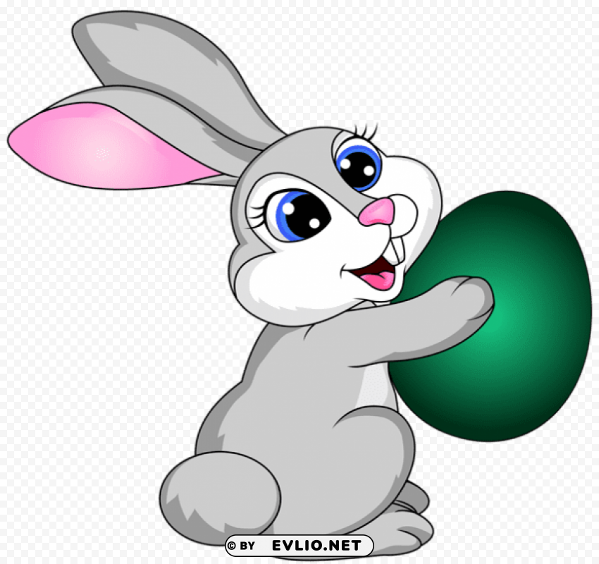 easter bunny with egg Isolated Object on Transparent PNG