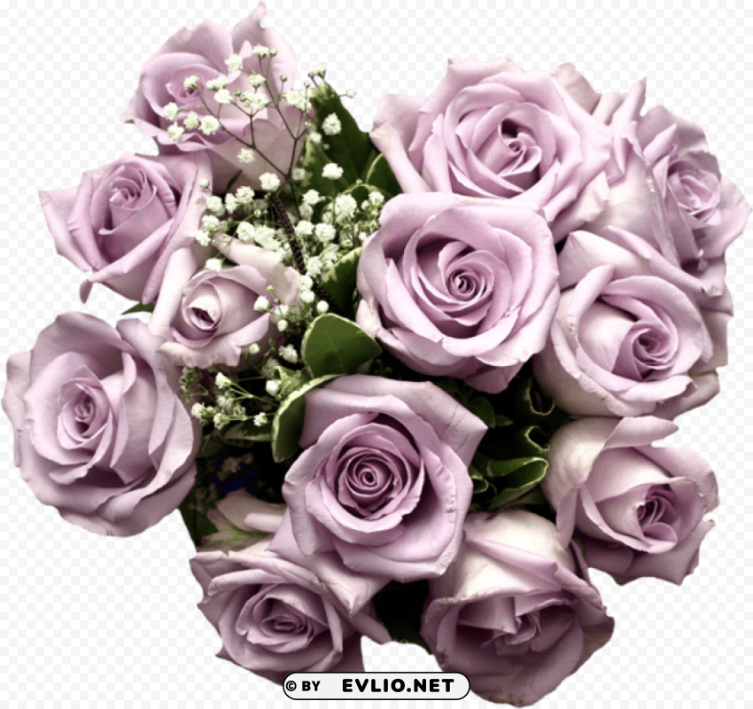 PNG image of light purple rose bouquet Clear PNG pictures free with a clear background - Image ID c4223658