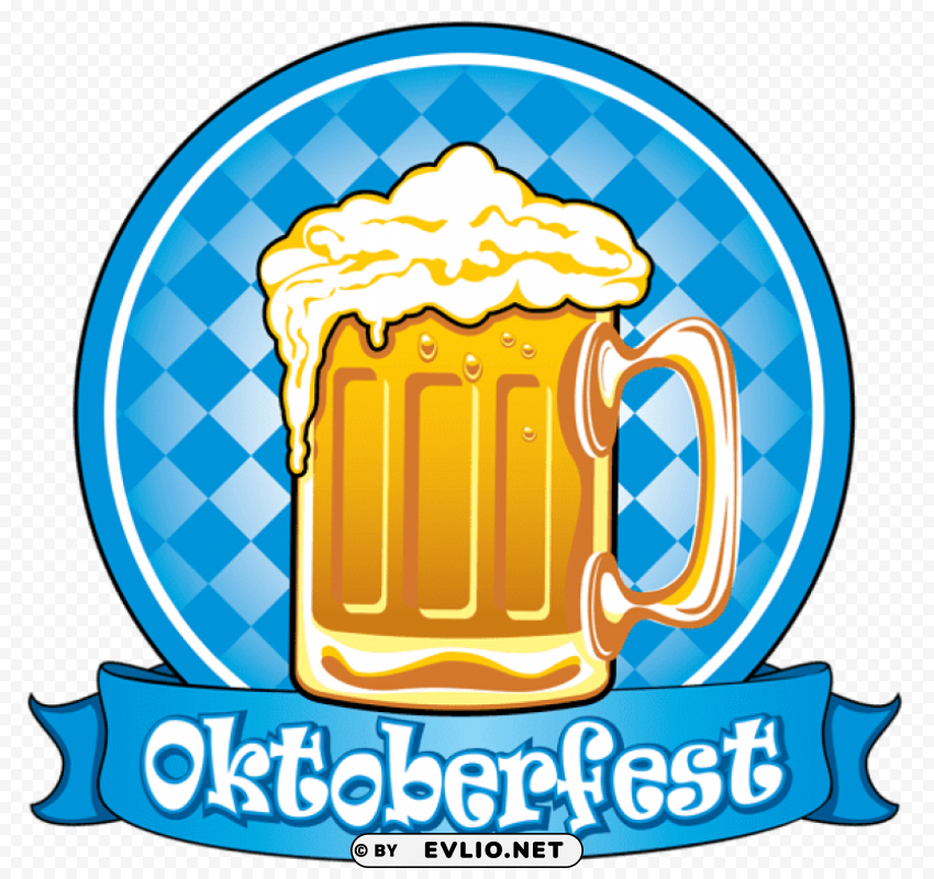 oktoberfest blue decor with beerpicture PNG with clear overlay