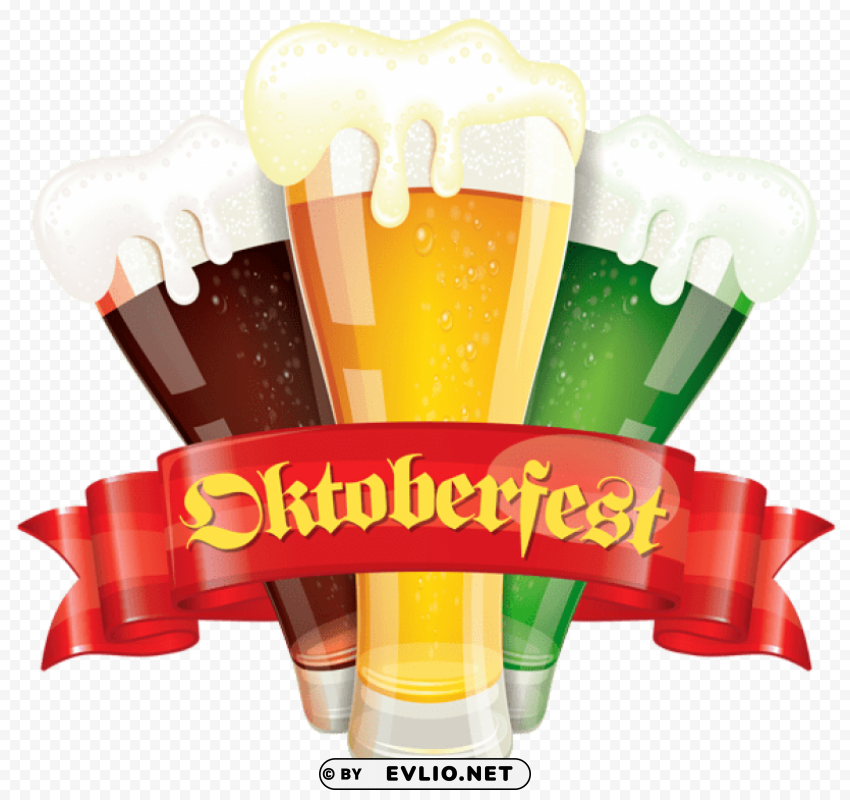 oktoberfest decor with beerspicture Transparent graphics PNG