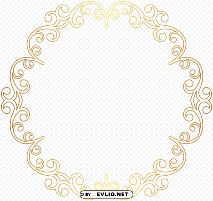 round gold border frame PNG images for banners