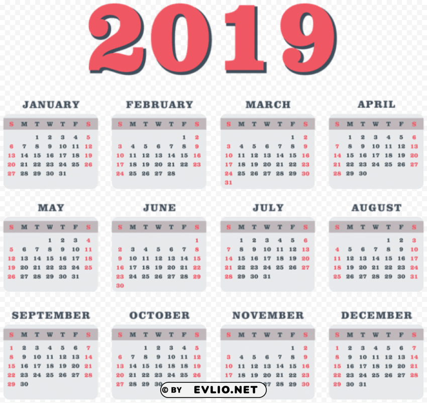 2019 calendar red PNG files with alpha channel PNG Images a57ef5ca