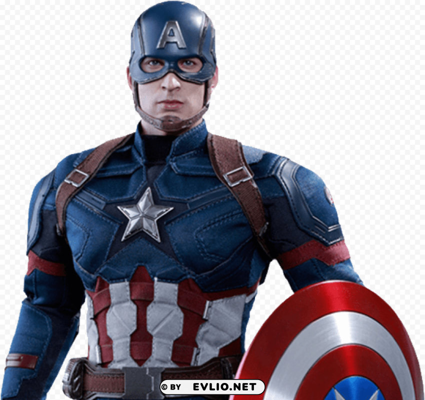 captain america Isolated Artwork on Transparent Background PNG