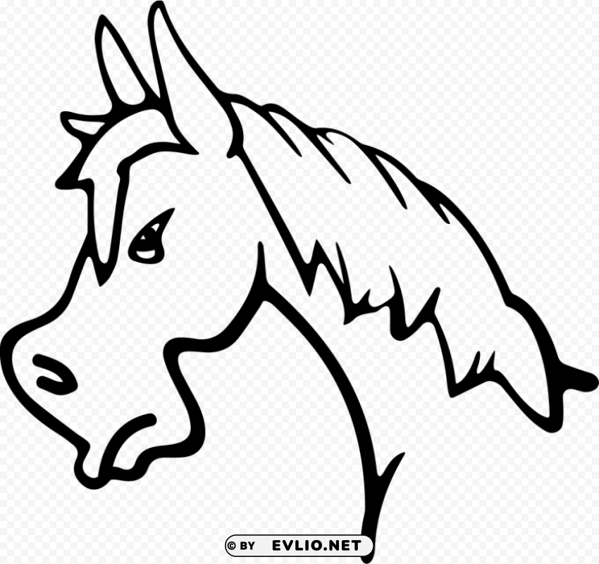 horse side view outline Transparent Background PNG Isolated Element PNG transparent with Clear Background ID 07629c70