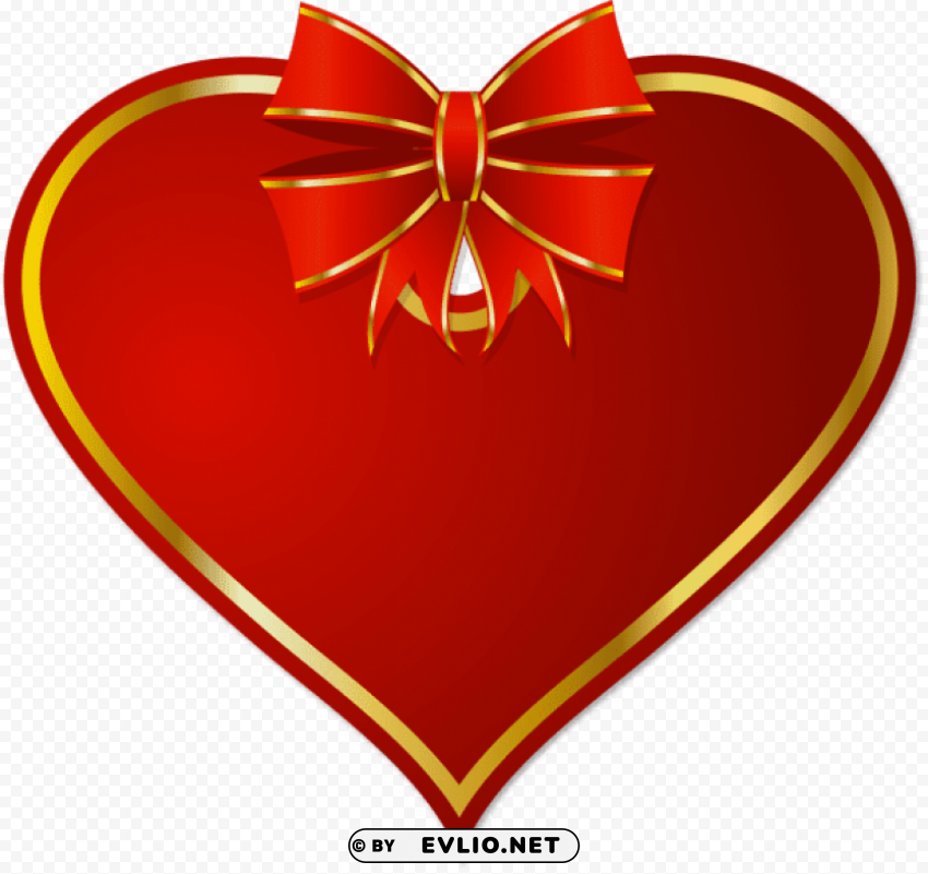red heart with red bow PNG for t-shirt designs