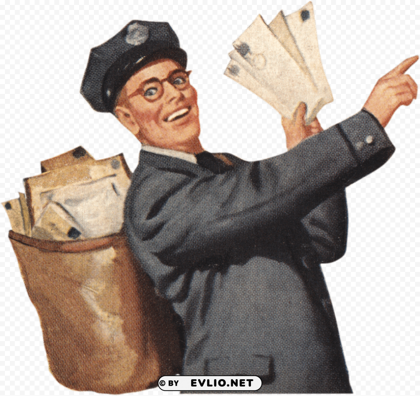vintage postman PNG transparent graphics for projects