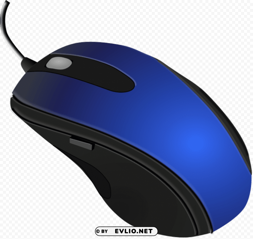 Blue Black Computer Mouse Clear Background Isolation In PNG Format