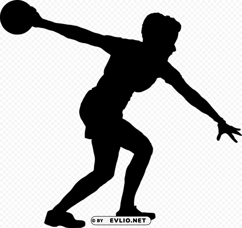 sport bowling silhouette PNG transparent graphics for projects