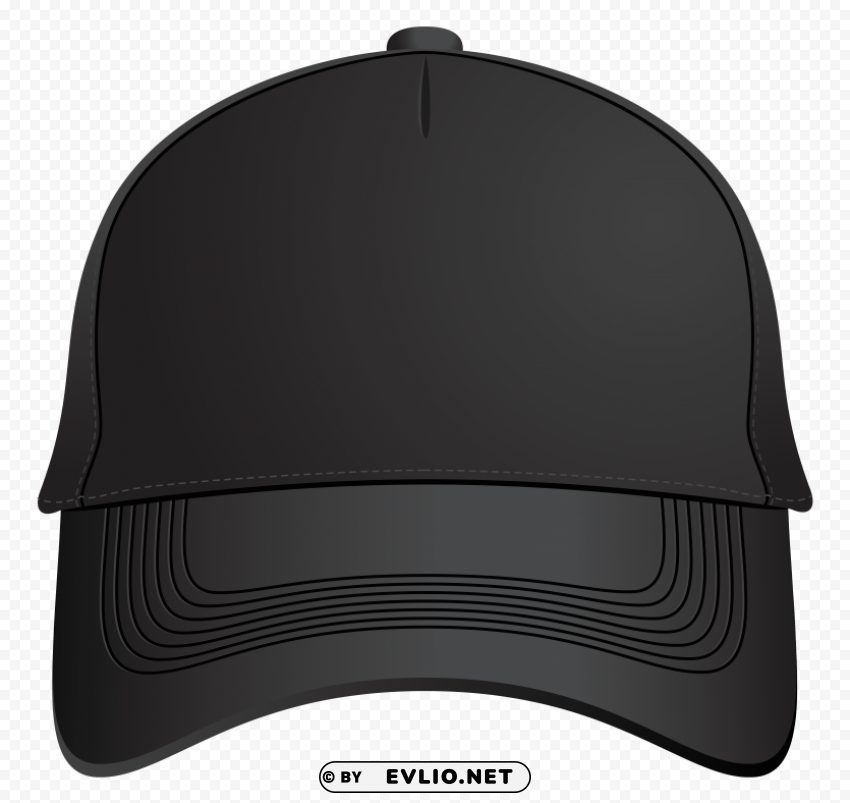 black baseball cap Isolated Item with Transparent Background PNG