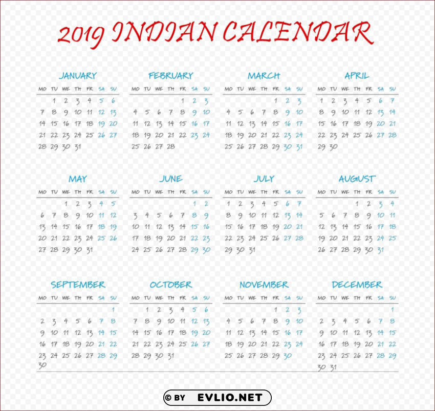 calendar 2019 free Clear PNG graphics