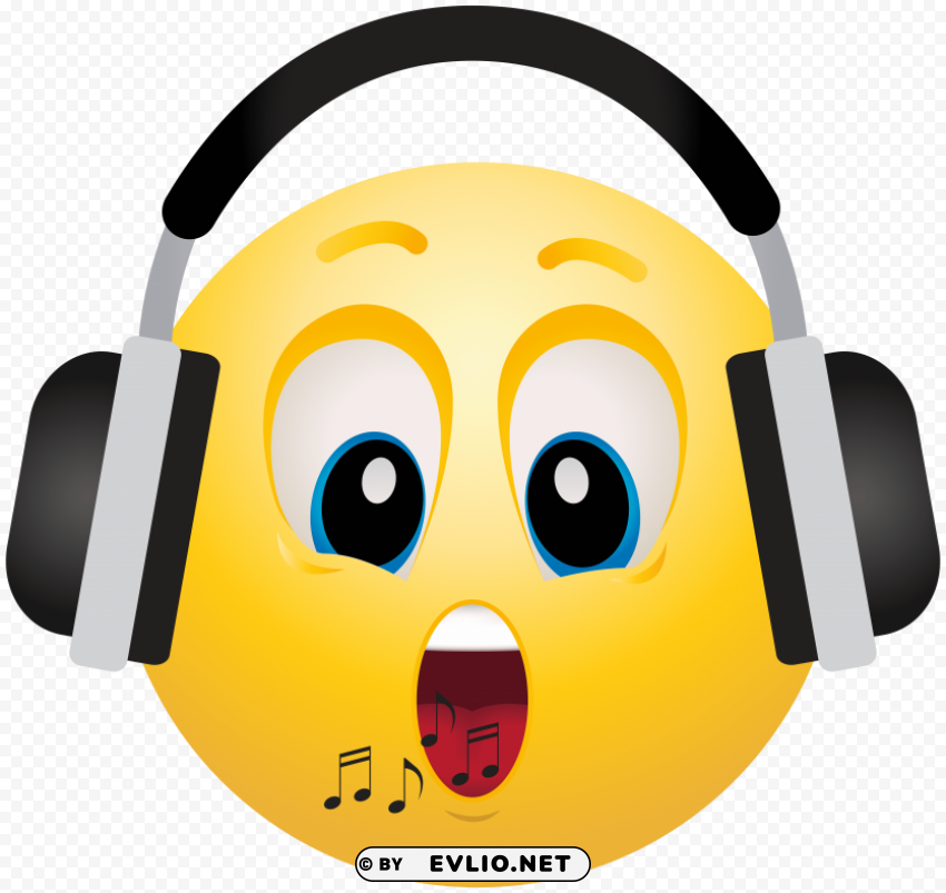 headphone emoticon PNG transparent graphics for download