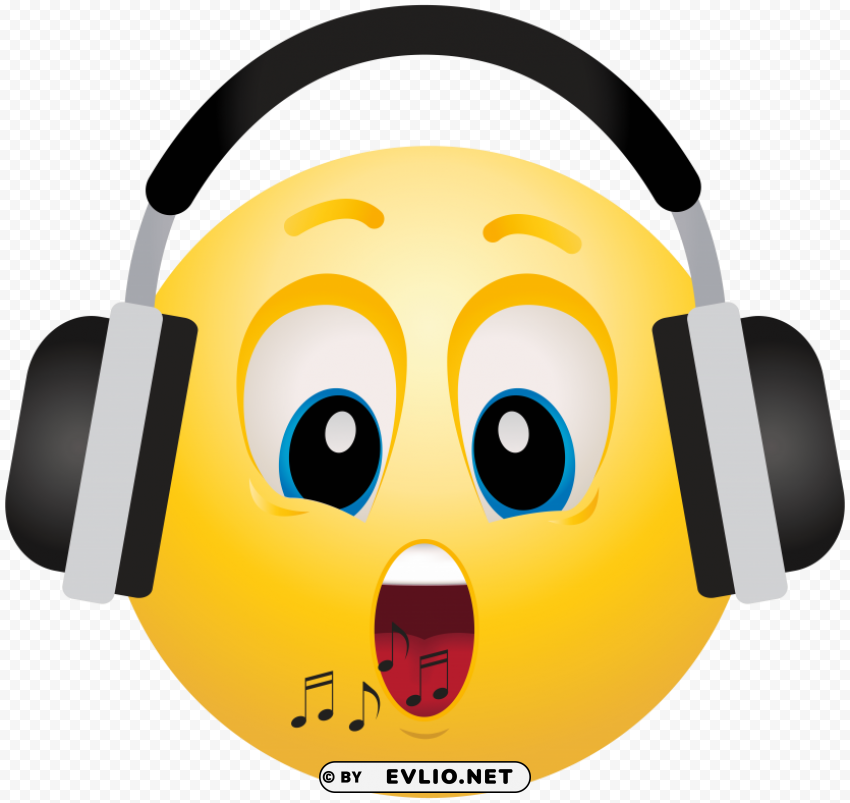 Transparent PNG image featuring headphone emoticon PNG transparent graphics for download - Image ID 1906b182