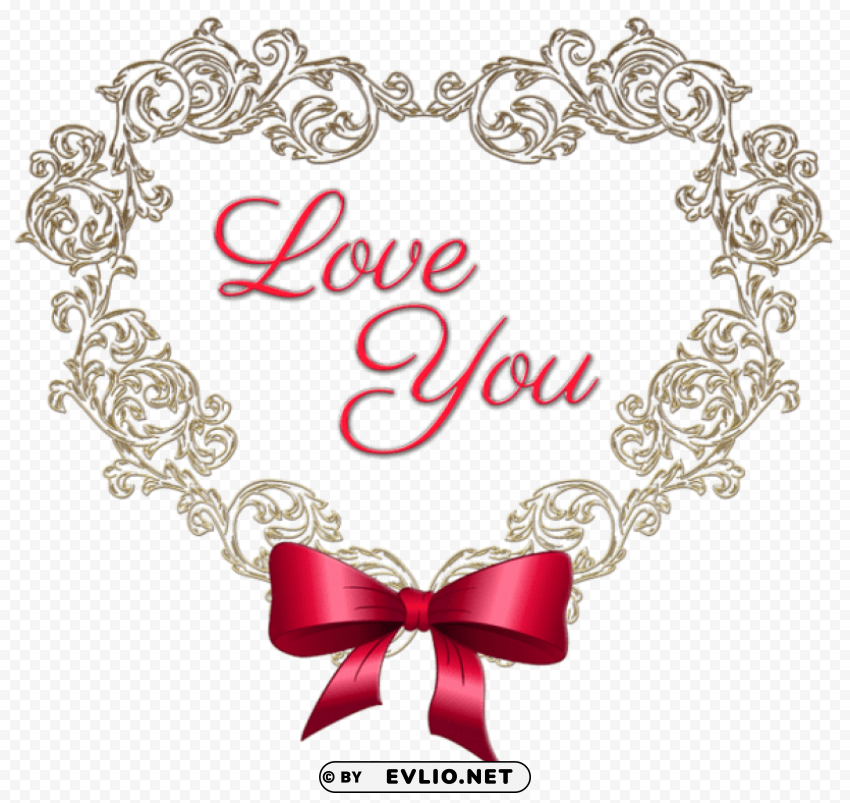 Heart With Red Bow Love Youpicture PNG Picture