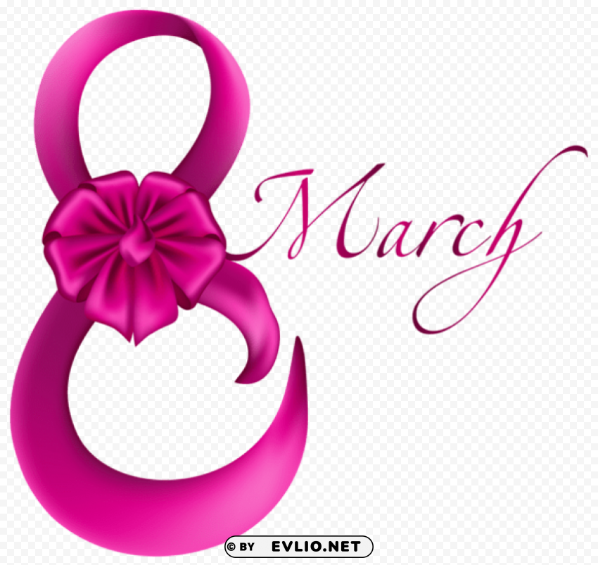 march 8 pink with bow Clear PNG pictures package