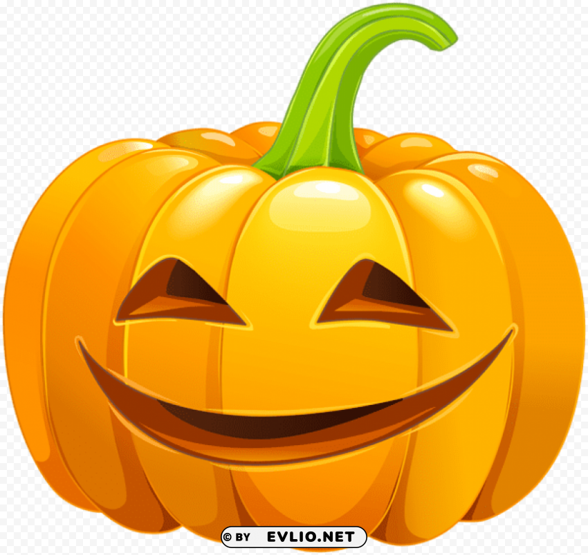 smiling carved pumpkin Transparent PNG Artwork with Isolated Subject