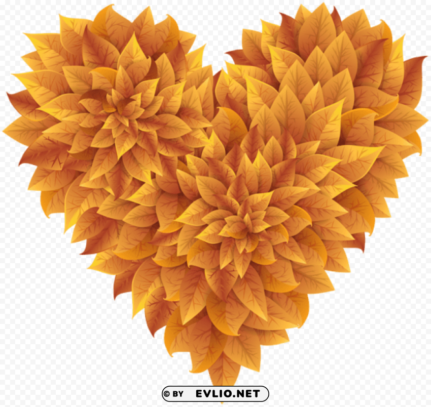 autumn leaves heart PNG for use