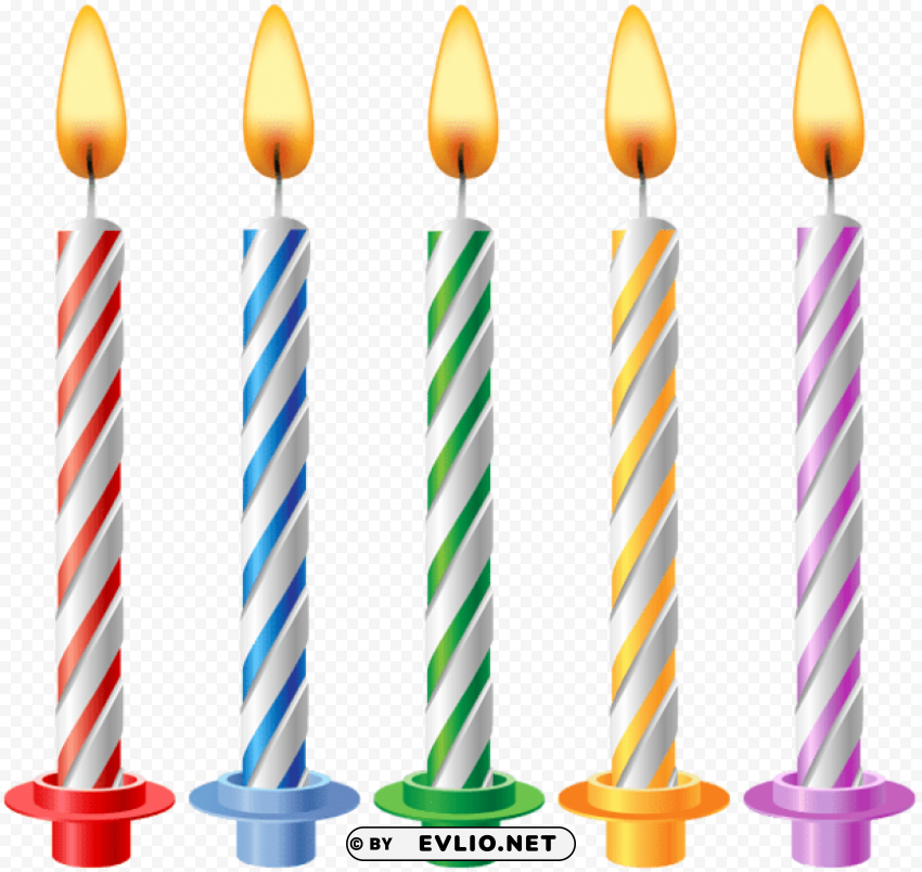 birthday candles transparent ClearCut Background Isolated PNG Graphic Element