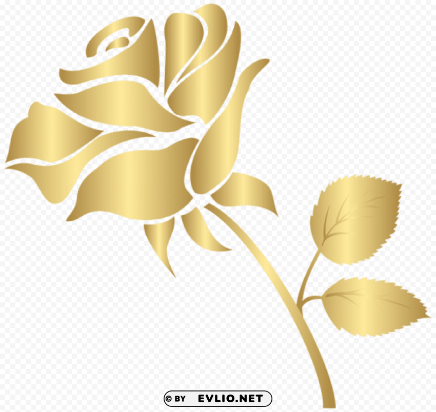 decorative gold rose PNG Image Isolated with Transparent Detail