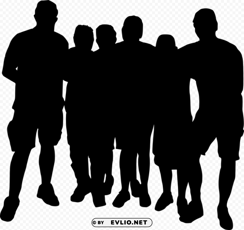group photo posing silhouette PNG images with transparent overlay