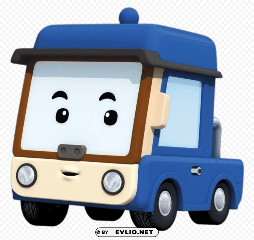 robocar poli character beny PNG Isolated Object with Clarity