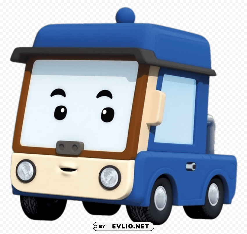 Robocar Poli Character Beny PNG Isolated Object With Clarity